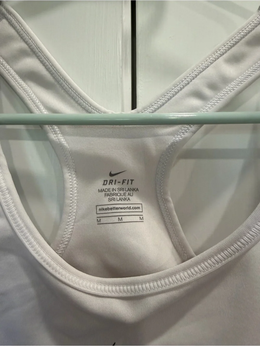 Nike White and Black Dri-FIT Racerback Sports Bra